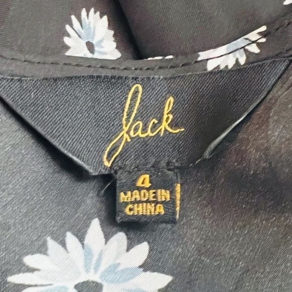 BB Dakota Jack A line Dress Lace Waist Floral Skater Dress Black and White Sz.4 - Picture 8 of 10